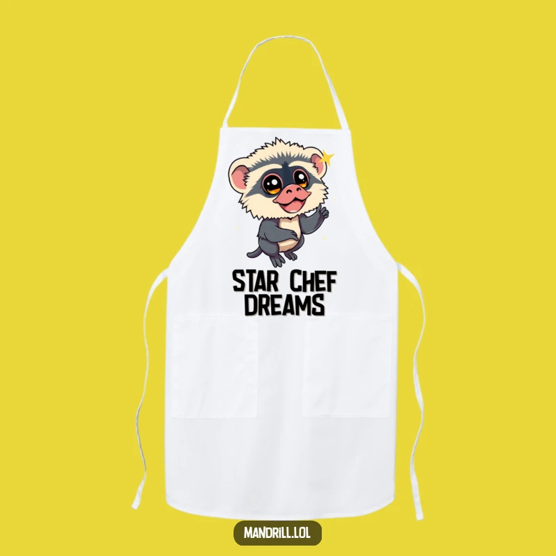 Funny Mandrill Star Gazer Apron: Chef's Whimsical Primate Gear