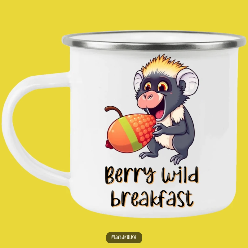 Funny Mandrill Berry Nibbler Camping Mug: Outdoor Treats & Primate Fun