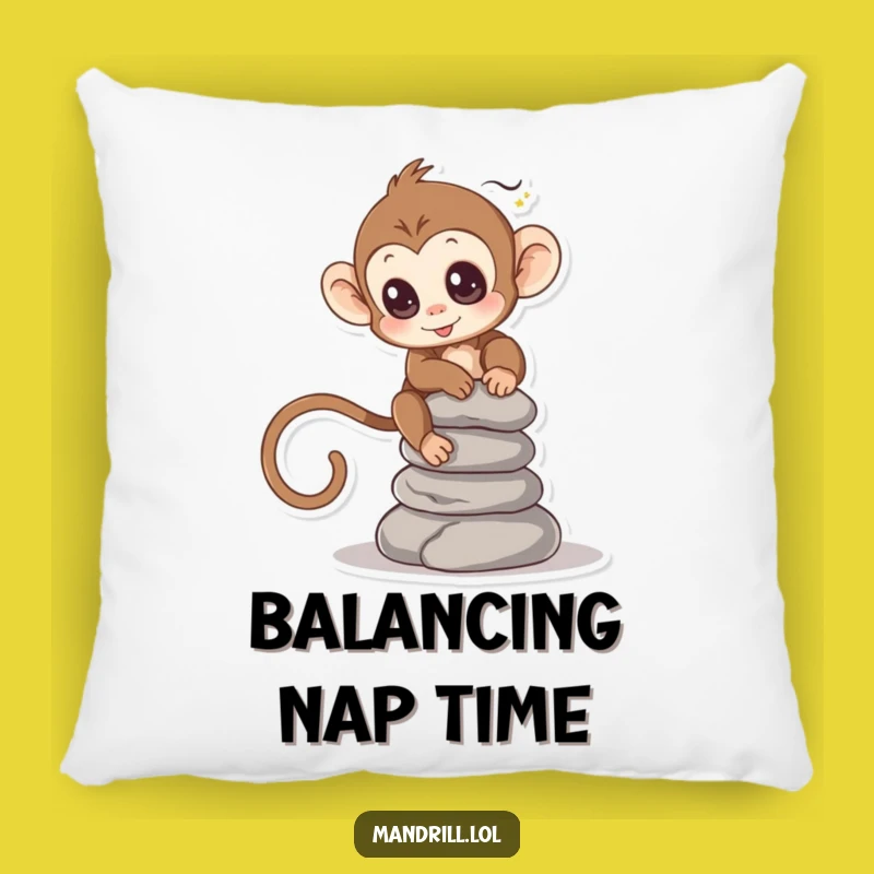 Funny Monkey Pillow: Cozy Balance and Humor - A Snuggly Gift!