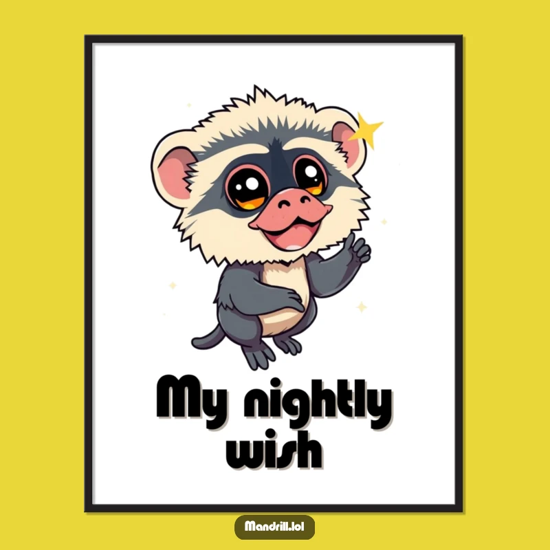 Funny Mandrill Star Gazer Digital Print: Instant Whimsical Primate Art