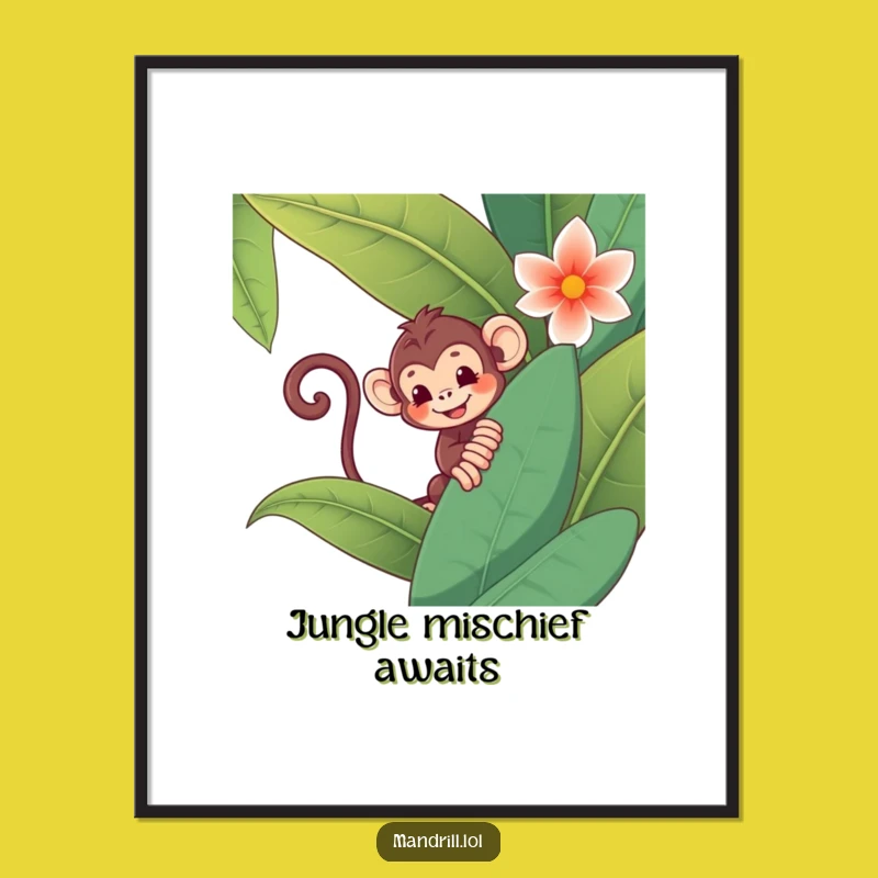 Funny Monkey Digital Art: Embrace Jungle Mischief - A Unique Gift!