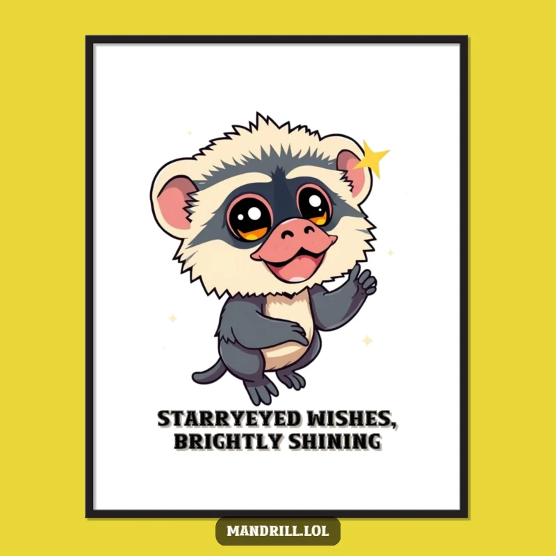 Free Printable Mandrill Wall Art: Shooting Star Wish Downloadable Decor Art