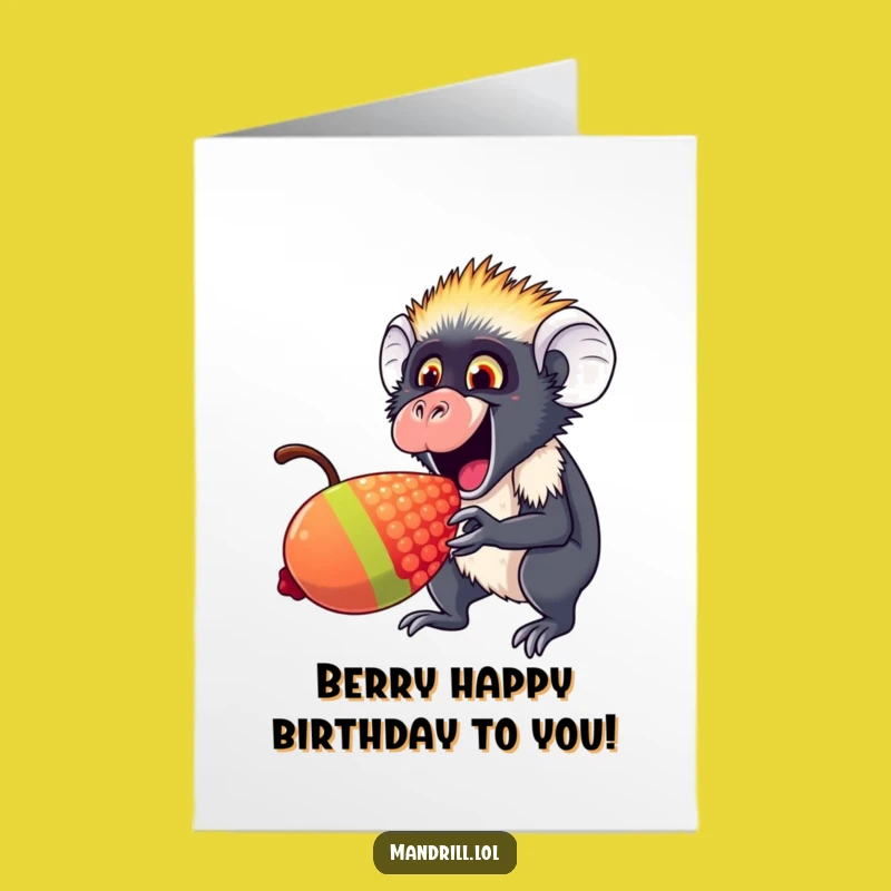 Free Printable Mandrill Birthday Card: Rainbow Berry Nibbler Downloadable Gift