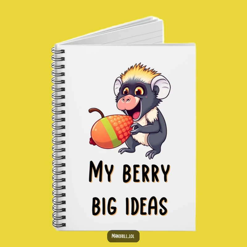 Funny Mandrill Berry Nibbler Notebook: Jot Down Sweet Ideas with Primate Flair
