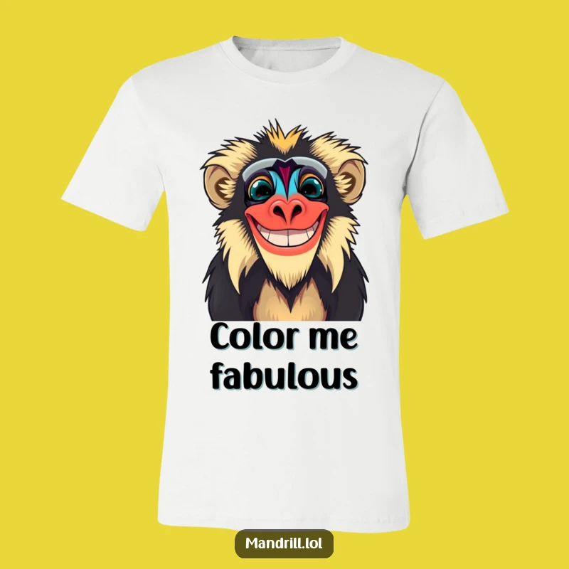Funny Mandrill Grin T-Shirt: Boldly Colored & Hilarious Monkey Tee