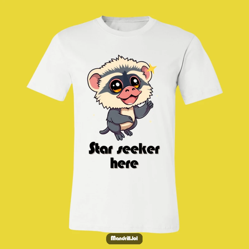 Funny Mandrill Star Gazer T-Shirt: Dreamer Primate Humor Tee