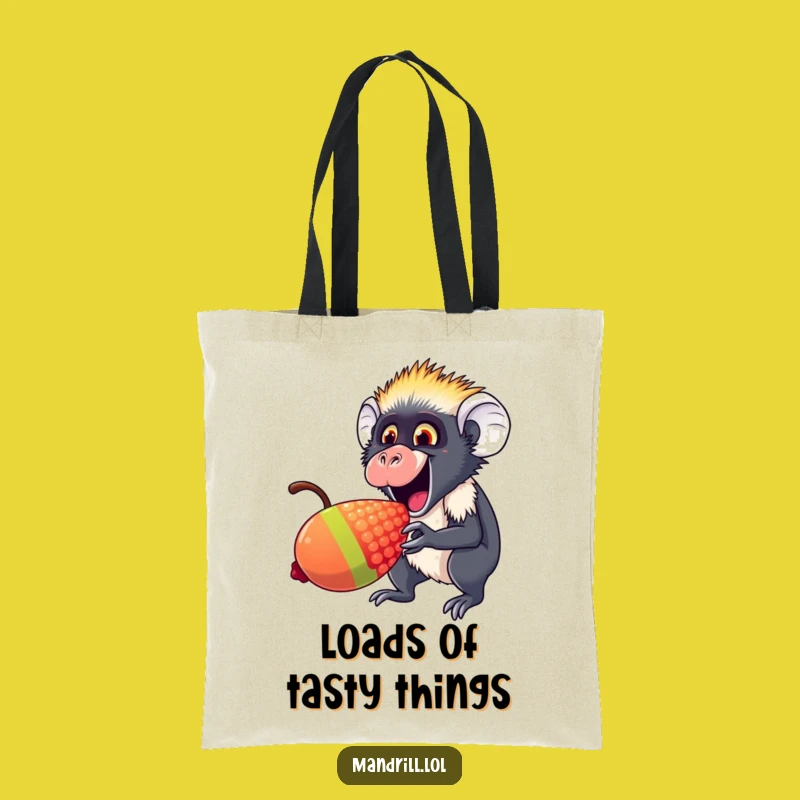 Funny Mandrill Berry Nibbler Tote Bag: Carry Your Sweetness with Primate Style
